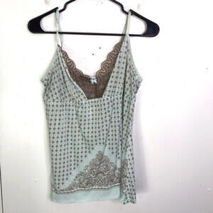 Studio Donatella Top Womens L Tank Babydoll Lace Y2K Vintage Lightweight